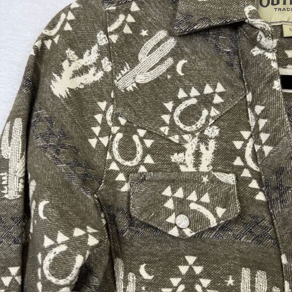 Outback Trading Co Fay Pearl Snap Blanket Shirt Olive Green Western Size Small - Picture 5 of 16